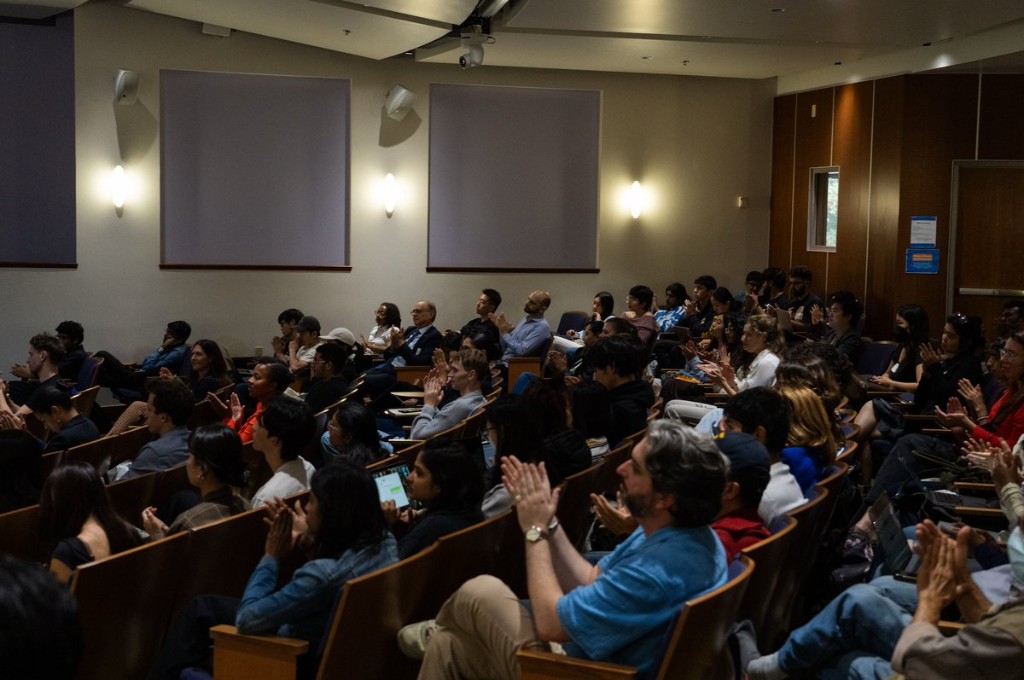 Audience applauding in Banatao Auditorium
