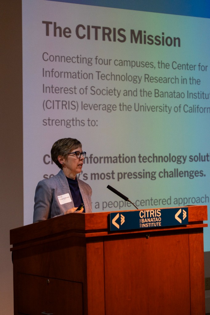 Camille Crittenden welcomes attendees and introduces the CITRIS mission